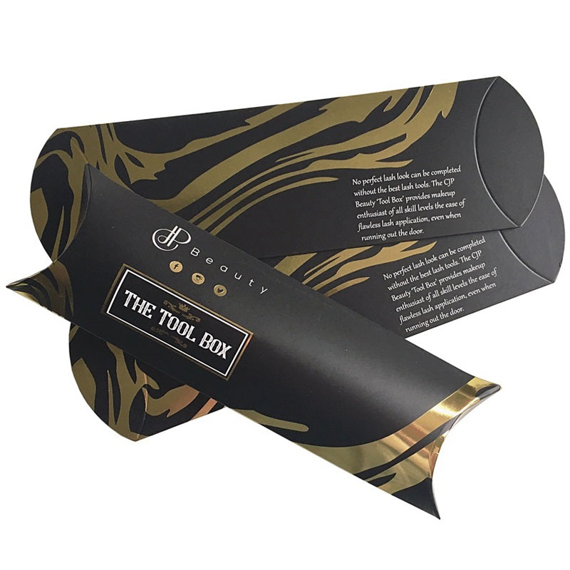 Custom Gold Foiled Lash Tool Packaging Pillow Box