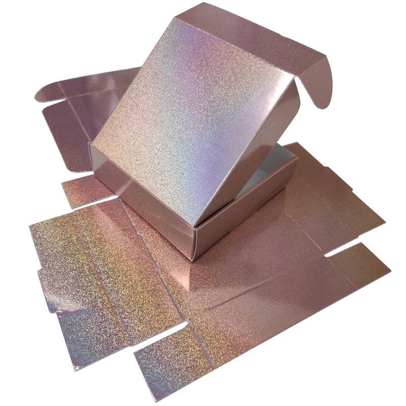 Rose Gold Glitter Holographic Box, 40pcs/pack