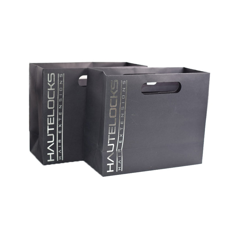 Custom Silver Foiled Hair Salon Retail Bag for Hair Bundle Packaging