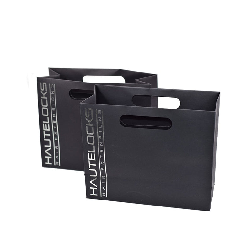 Custom Silver Foiled Hair Salon Retail Bag for Hair Bundle Packaging