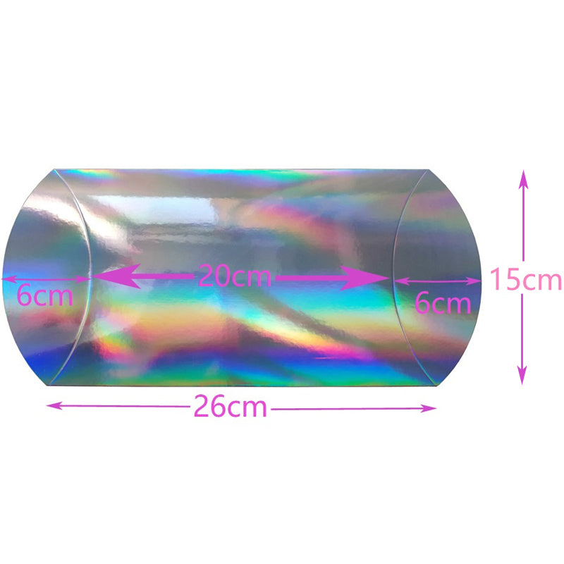 Silver Holographic Hair Extensions Pillow Box Wholesales 50pcs/pack