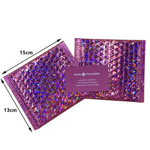 Hot Pink Holographic Padded Bubble Mailer Size 15x13cm